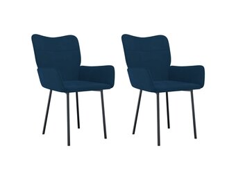 VidaXL Eetkamerstoelen 2 Stuks | Fluweel Blauw | 40% Korting!