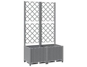 VidaXL Plantenbak met Latwerk - 80x40x136cm Lichtgrijs - 40% Korting!