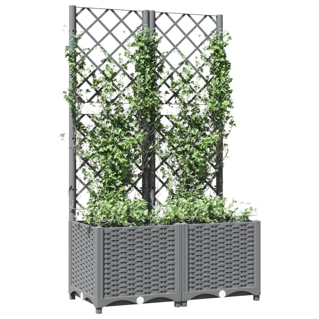 VidaXL Plantenbak met Latwerk - 80x40x136cm Lichtgrijs - 40% Korting!