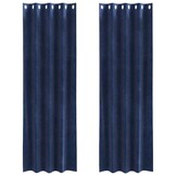 VidaXL Luxe Fluwelen Gordijnen Donkerblauw 2x 140x245cm - 40% Korting!