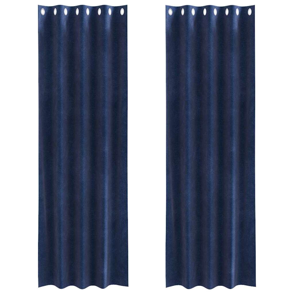 VidaXL Luxe Fluwelen Gordijnen Donkerblauw 2x 140x245cm - 40% Korting!