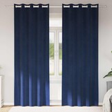 VidaXL Luxe Fluwelen Gordijnen Donkerblauw 2x 140x245cm - 40% Korting!