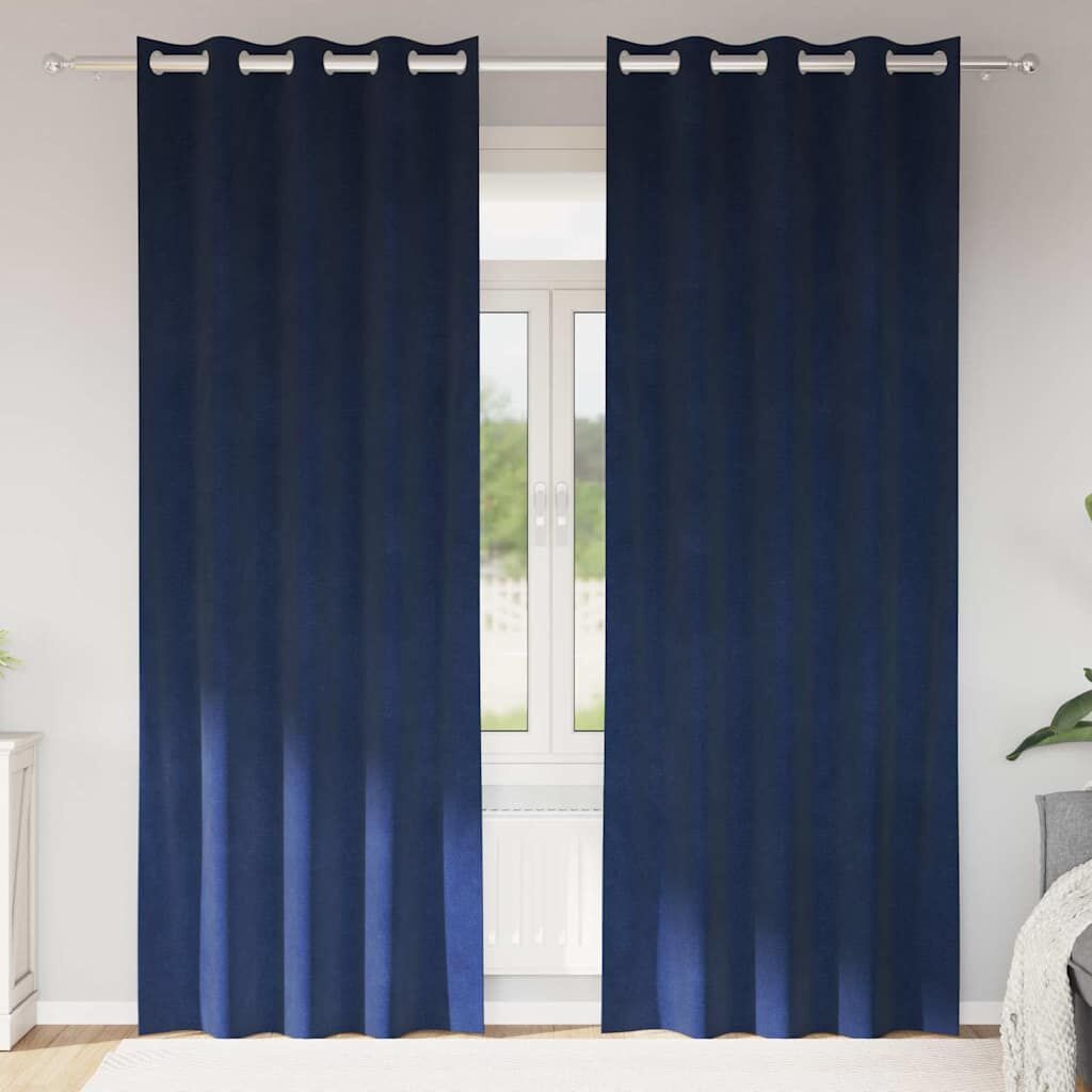 VidaXL Luxe Fluwelen Gordijnen Donkerblauw 2x 140x245cm - 40% Korting!