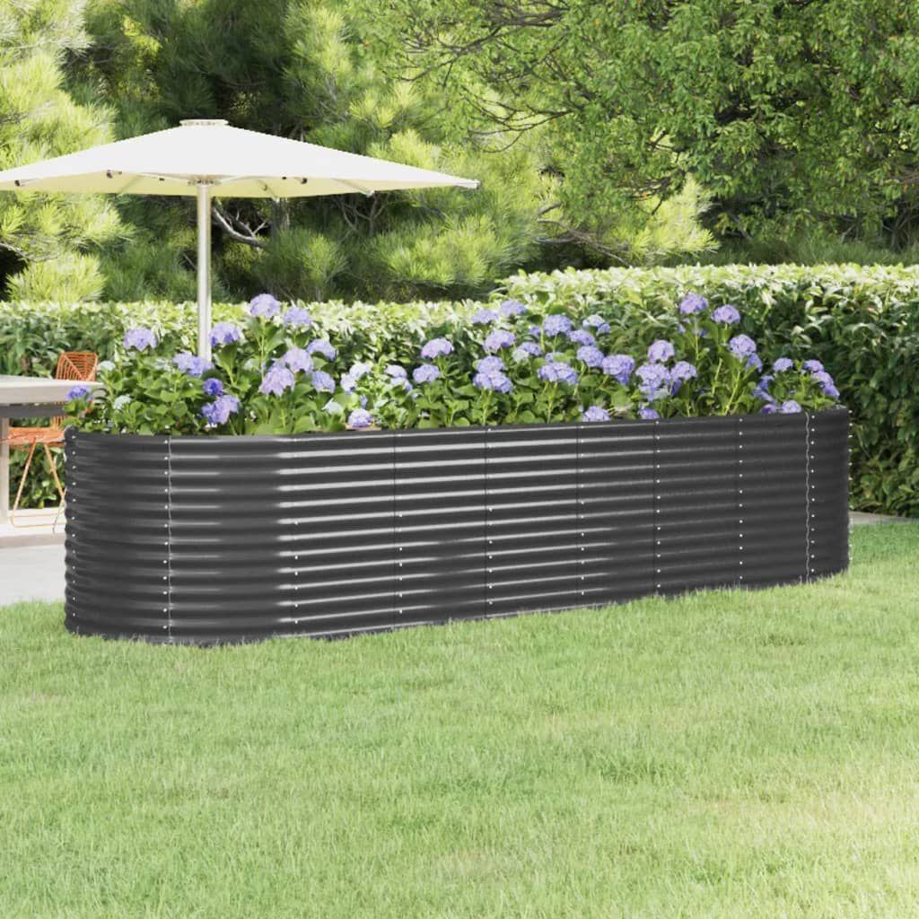 vidaXL Plantenbak Staal Antraciet 322x100x68cm - 40% Korting!