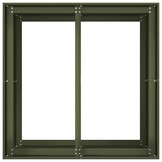 VidaXL Plantenbak Staal 80x80x80cm Olijfgroen | 47% Korting! (Nieuw)