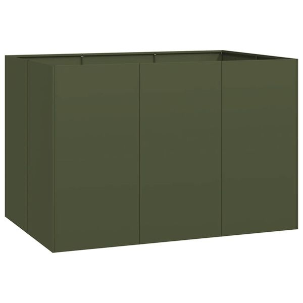 VidaXL Plantenbak Staal Olijfgroen 120x80x80 cm | 40% Korting!