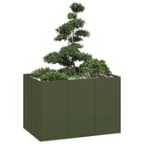 VidaXL Plantenbak Staal Olijfgroen 120x80x80 cm | 40% Korting!