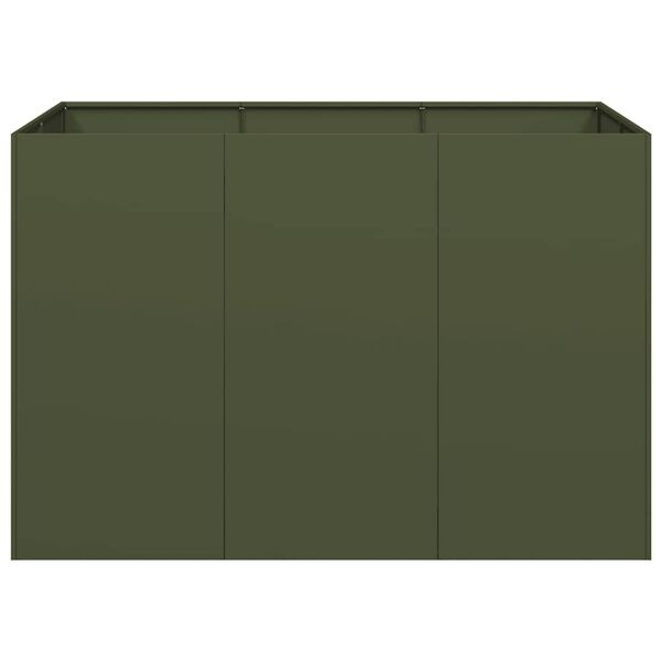 VidaXL Plantenbak Staal Olijfgroen 120x80x80 cm | 40% Korting!