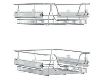 VidaXL Uittrekbare Draadmanden (2 stuks) 45cm Zilver - 35% Korting!