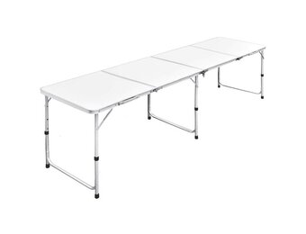 VidaXL Campingtafel Inklapbaar Aluminium 240x60cm - 40% Korting!
