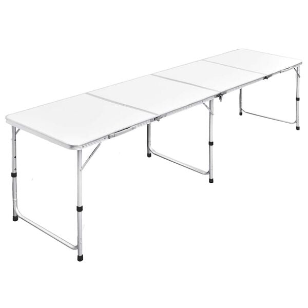 VidaXL Campingtafel Inklapbaar Aluminium 240x60cm - 40% Korting!