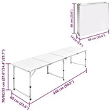 VidaXL Campingtafel Inklapbaar Aluminium 240x60cm - 40% Korting!