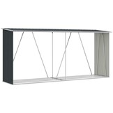 vidaXL Haardhoutschuur Antraciet - Gegalvaniseerd Staal (330x84x152cm) - 40% Korting!