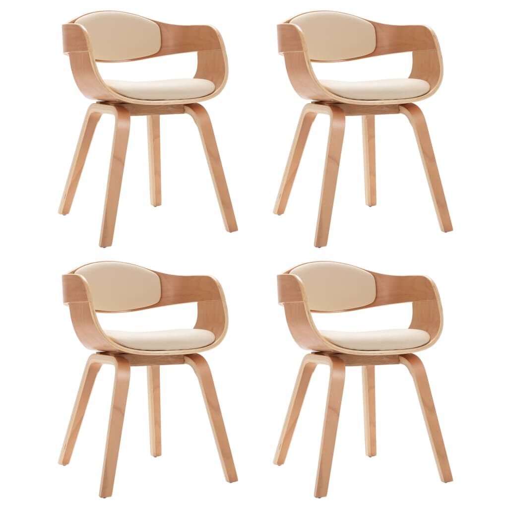 vidaXL Eetkamerstoelen 2 st - Gebogen Hout & Kunstleer - 70% Korting!