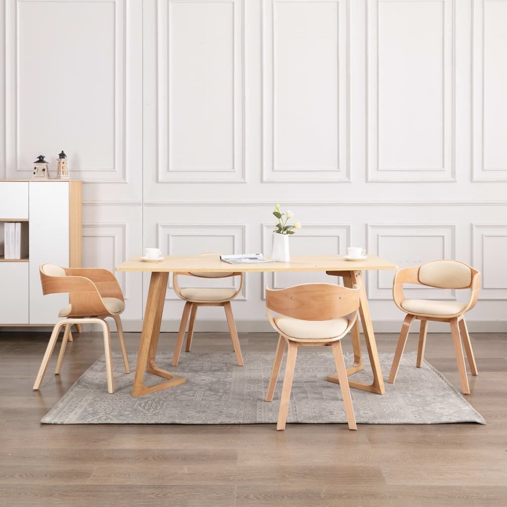 vidaXL Eetkamerstoelen 2 st - Gebogen Hout & Kunstleer - 70% Korting!