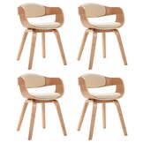 vidaXL Eetkamerstoelen 2 stuks - Gebogen Hout & Kunstleer - 70% Korting!