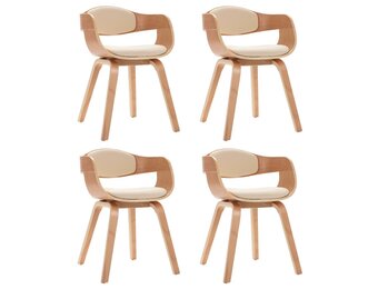 vidaXL Eetkamerstoelen 2 stuks - Gebogen Hout & Kunstleer - 70% Korting!