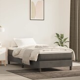 vidaXL Bedframe 90x190cm Fluweel Donkergrijs - 40% Korting!