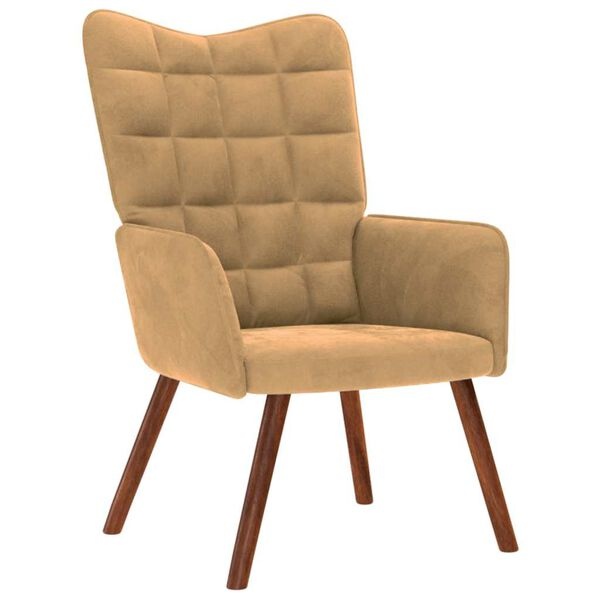 VidaXL Relaxstoel Fluweel Bruin - 40% Korting! | Zo Goed Als Nieuw