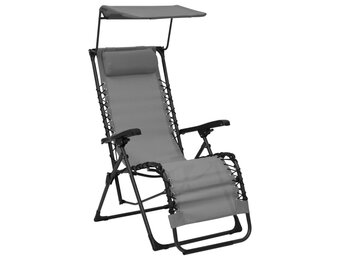 VidaXL Terrasstoel Textileen Grijs - 40% Korting! Inklapbaar & Comfortabel