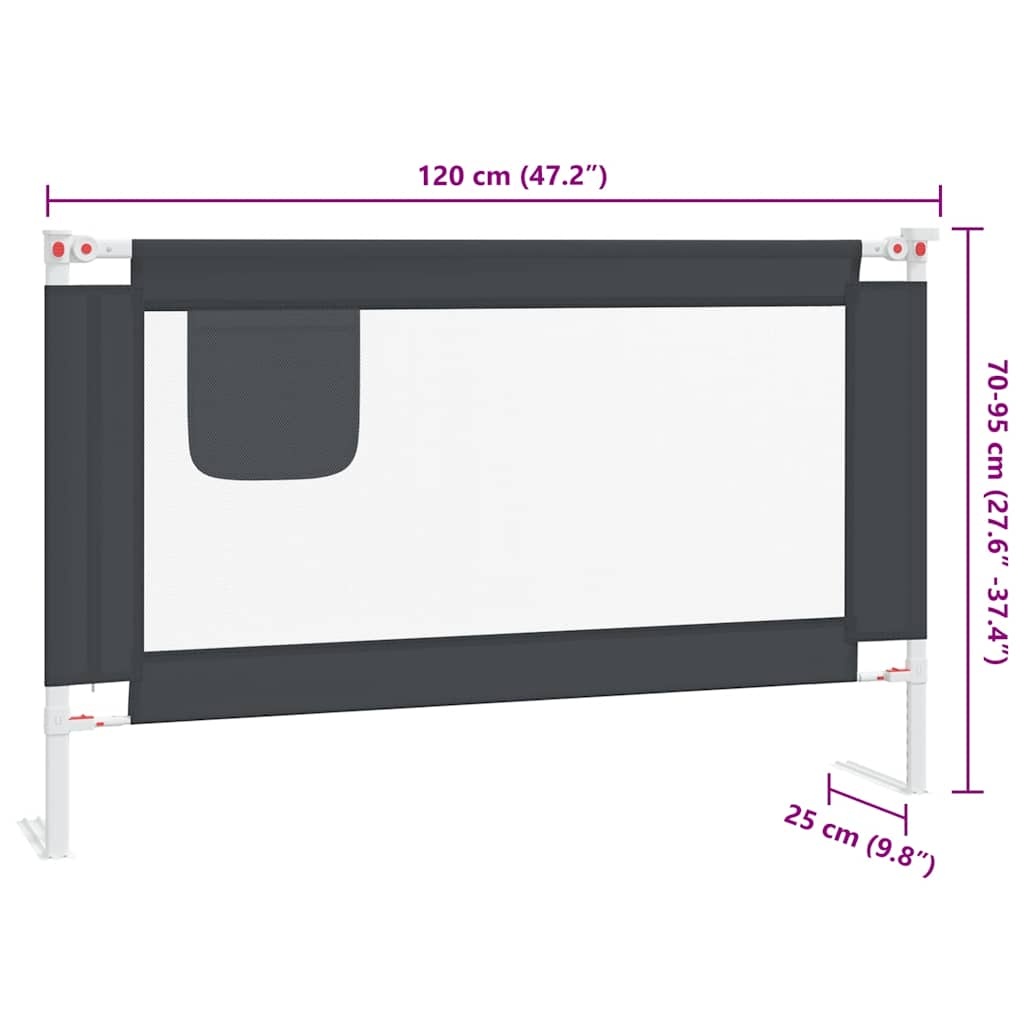 VidaXL Bedhekje Peuter Donkergrijs (40% korting!) - 120x25 cm