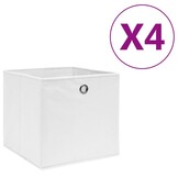 VidaXL Opbergboxen 4 st 28x28x28cm Nonwoven Wit - 40% Korting!