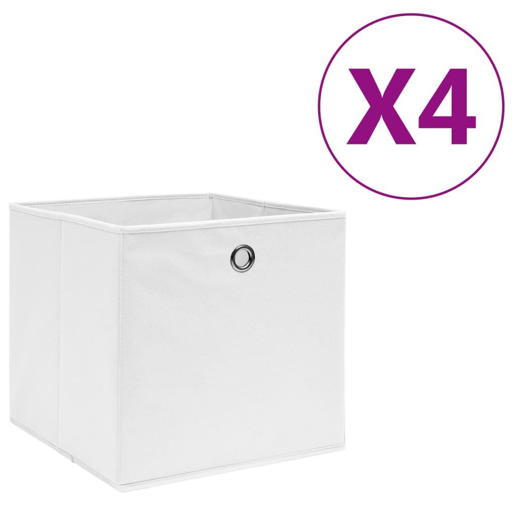 VidaXL Opbergboxen 4 st 28x28x28cm Nonwoven Wit - 40% Korting!