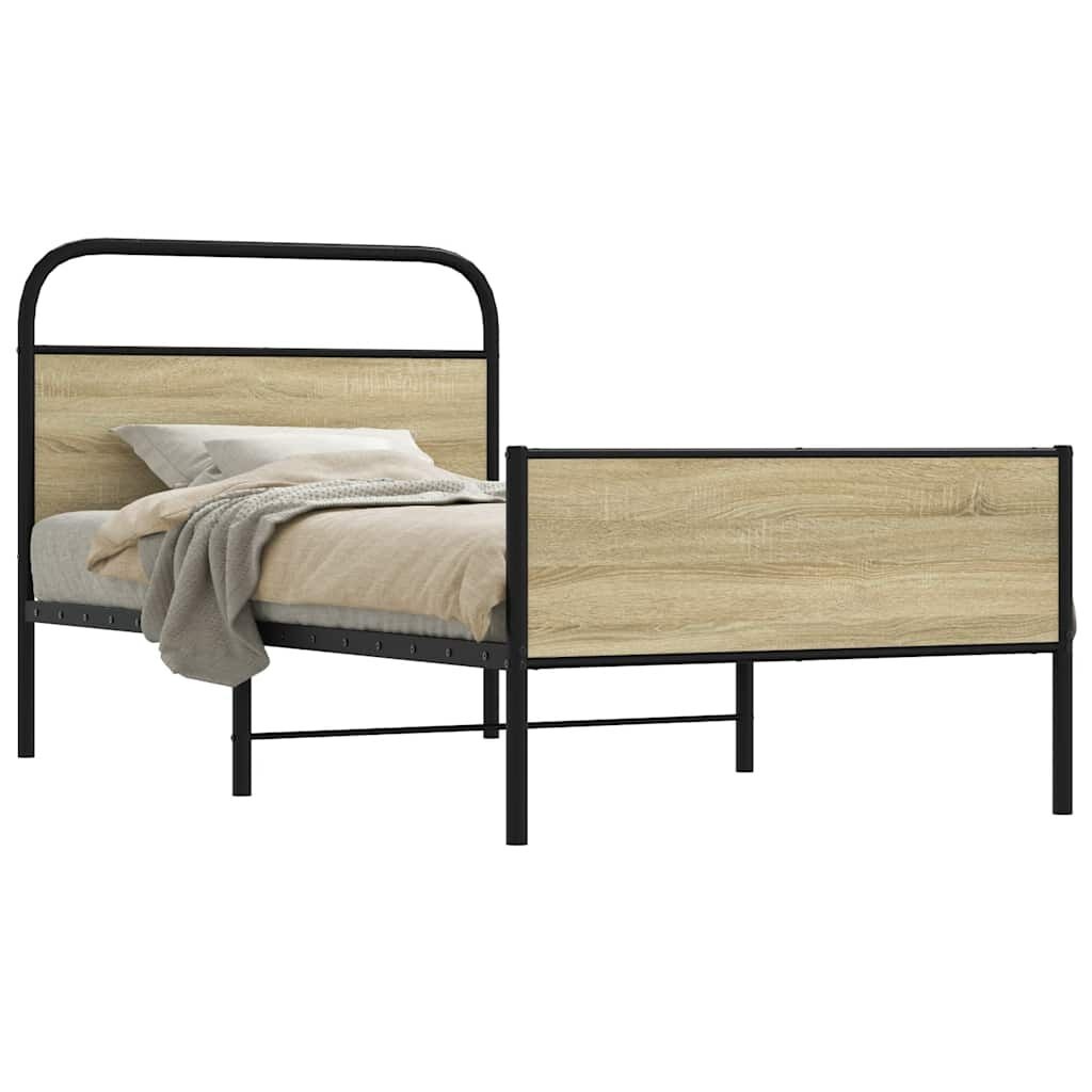 vidaXL Bedframe Sonoma Eiken 90x200cm | 40% KORTING! | Retourtje