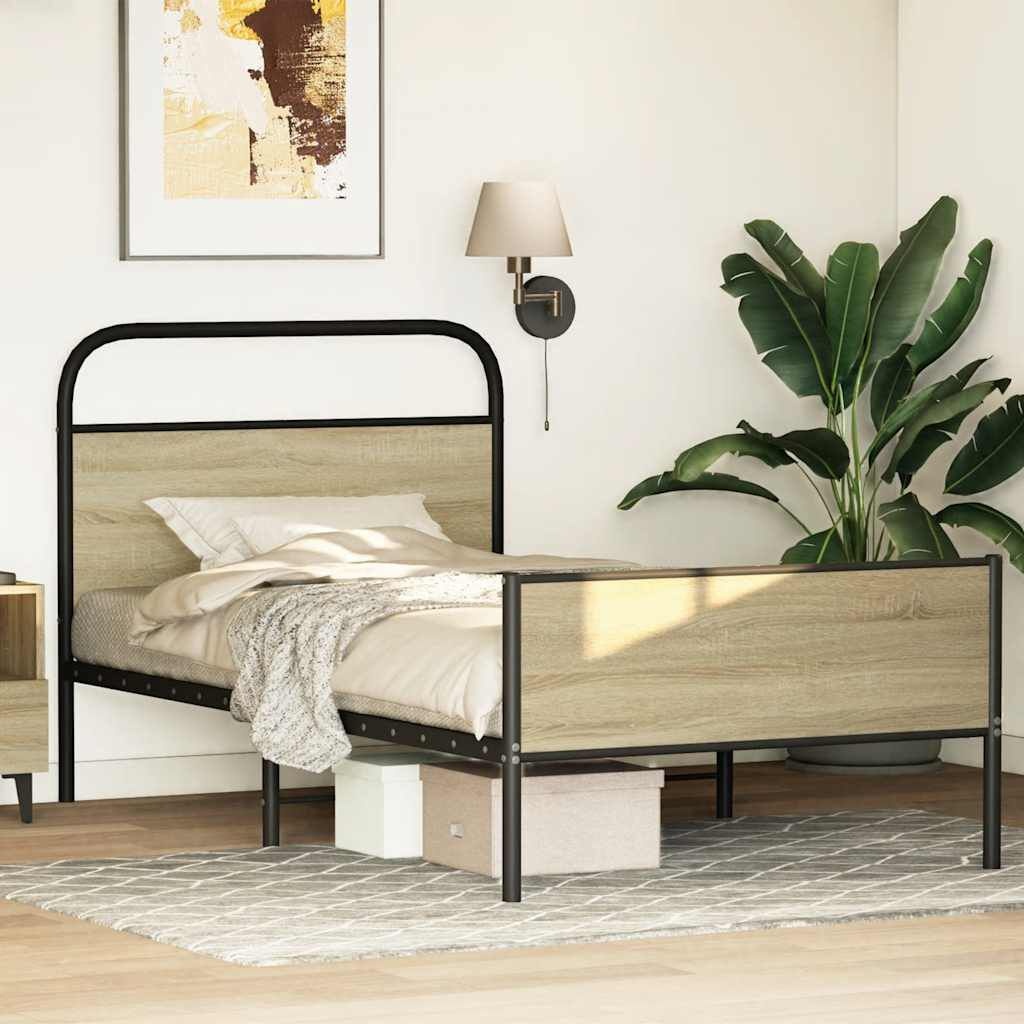 vidaXL Bedframe Sonoma Eiken 90x200cm | 40% KORTING! | Retourtje