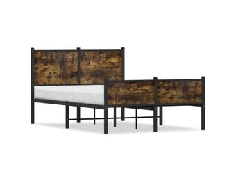 vidaXL Bedframe Metaal Gerookt Eiken 120x200cm - 60% Korting!