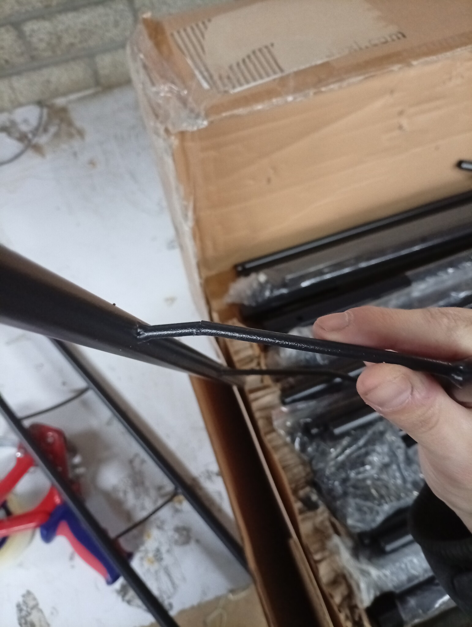 vidaXL Bedframe Metaal Gerookt Eiken 120x200cm - 60% Korting!