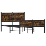 vidaXL Bedframe Metaal Gerookt Eiken 120x200cm - 60% Korting!