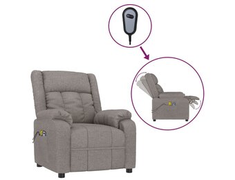 VidaXL Massagestoel Stof Taupe - 53% Korting! Zo goed als nieuw!