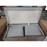 vidaXL Bankje met 2 Poefs Zeegras (Grijs Kussen) - 55% Korting!