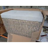 vidaXL Bankje met 2 Poefs Zeegras (Grijs Kussen) - 55% Korting!