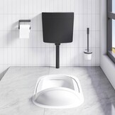 VidaXL Toiletstortbak Zwart - 40% Korting! Nu 3/6 L met waterinlaat onderin