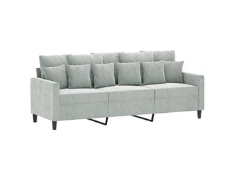 VidaXL Driezitsbank Fluweel Lichtgrijs - 40% Korting!