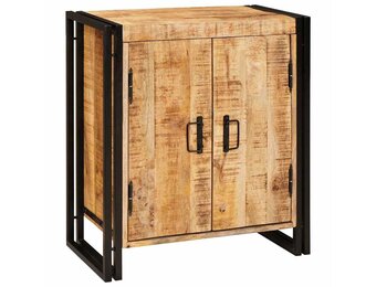 vidaXL Nachtkastje Bruin 38 x 33 x 58 cm Massief ruw mango hout