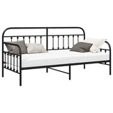 vidaXL Bedframe voor een daybed met hoofdeinde Zwart 90 x 190 cm Staal