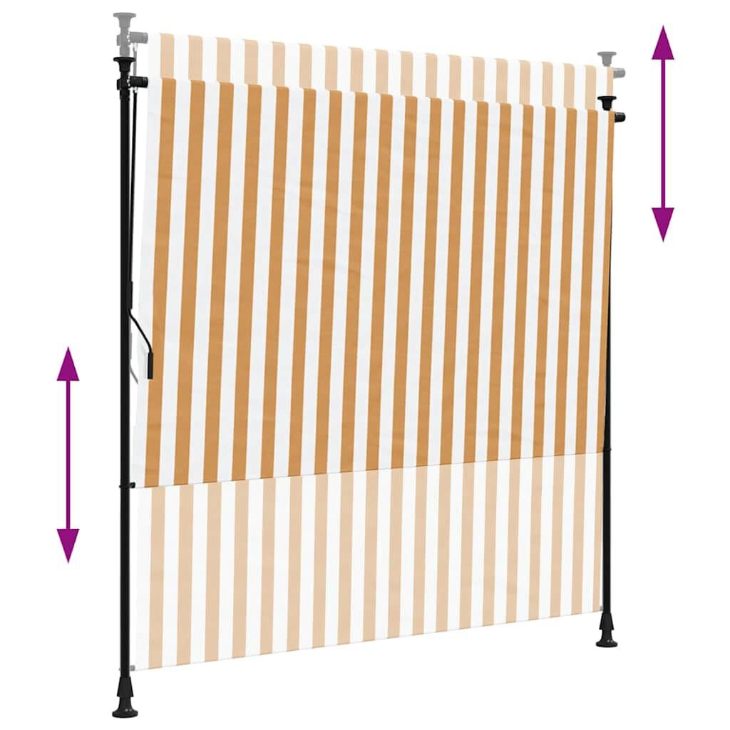 VidaXL Rolgordijn Buiten 150x270cm Oranje/Wit - 68% KORTING!