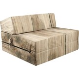 Logeermatras Houtmotief - Opvouwbaar 200x90x15cm - Campingmatras - 40% Korting!