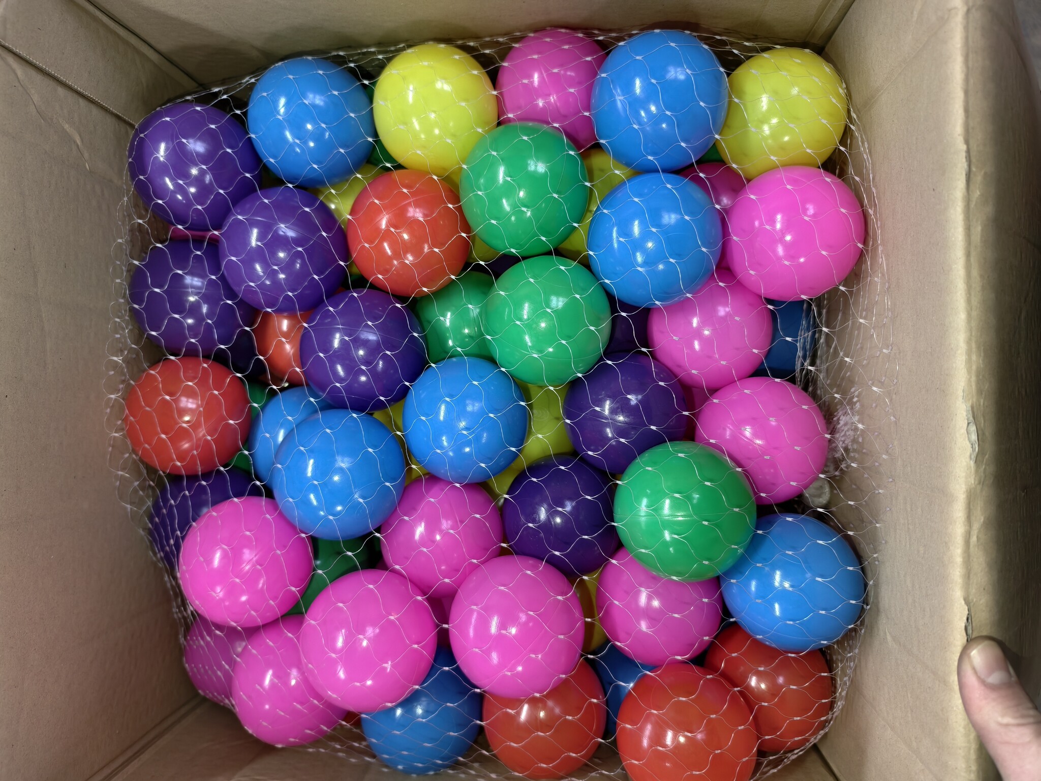 Ballenbak ballen 1000 stuks 7cm, rood, groen, paars, roze, geel, blauw