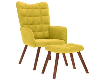 vidaXL Relaxstoel Fluweel Geel - 40% Korting! Laatste Stuk!