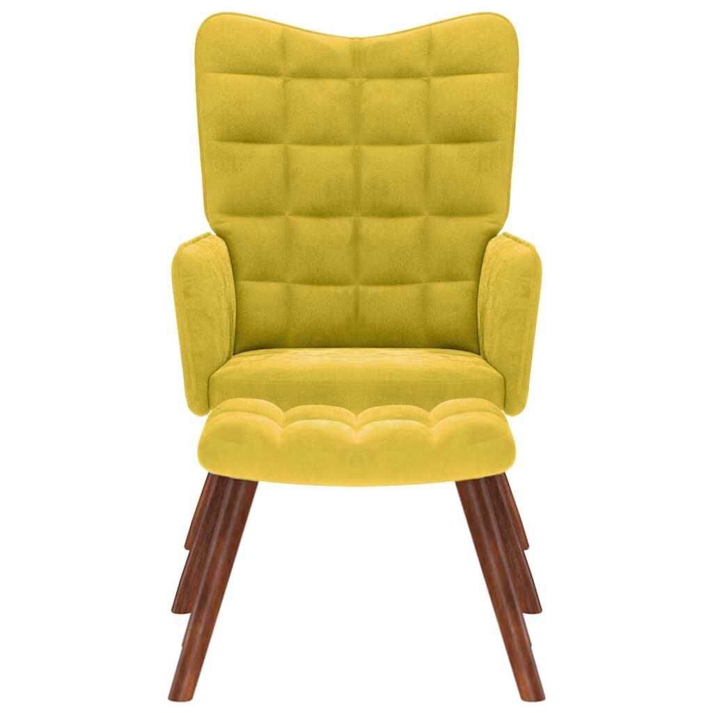 vidaXL Relaxstoel Fluweel Geel - 40% Korting! Laatste Stuk!