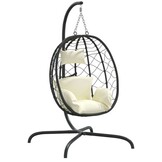 VidaXL Hangstoel Poly Rattan & Staal Crèmewit - 55% Korting!
