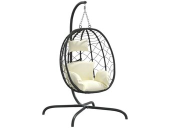 VidaXL Hangstoel Poly Rattan & Staal Crèmewit - 55% Korting!