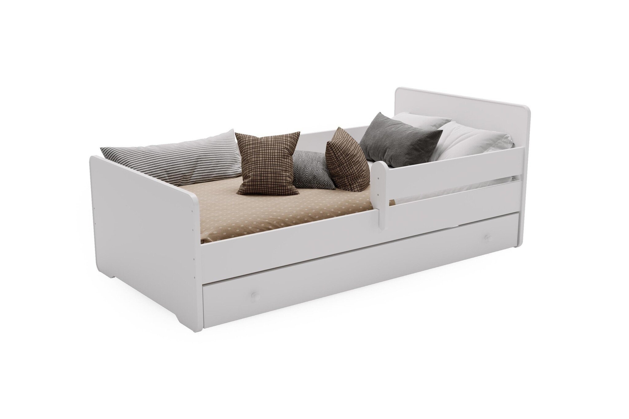 Peuterbed MAX 160x80 | Wit | Met lade & uitvalbeveiliging | -40%