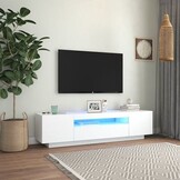 vidaXL TV-meubel Wit met LED-verlichting (40% Korting!) - 160cm