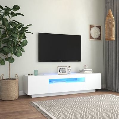 vidaXL TV-meubel Wit met LED-verlichting (40% Korting!) - 160cm
