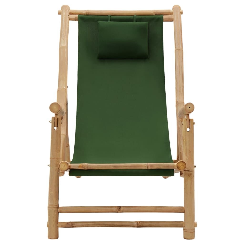 VidaXL Terrasstoel Bamboe & Canvas Groen - 55% Korting! Laatste Stuks!